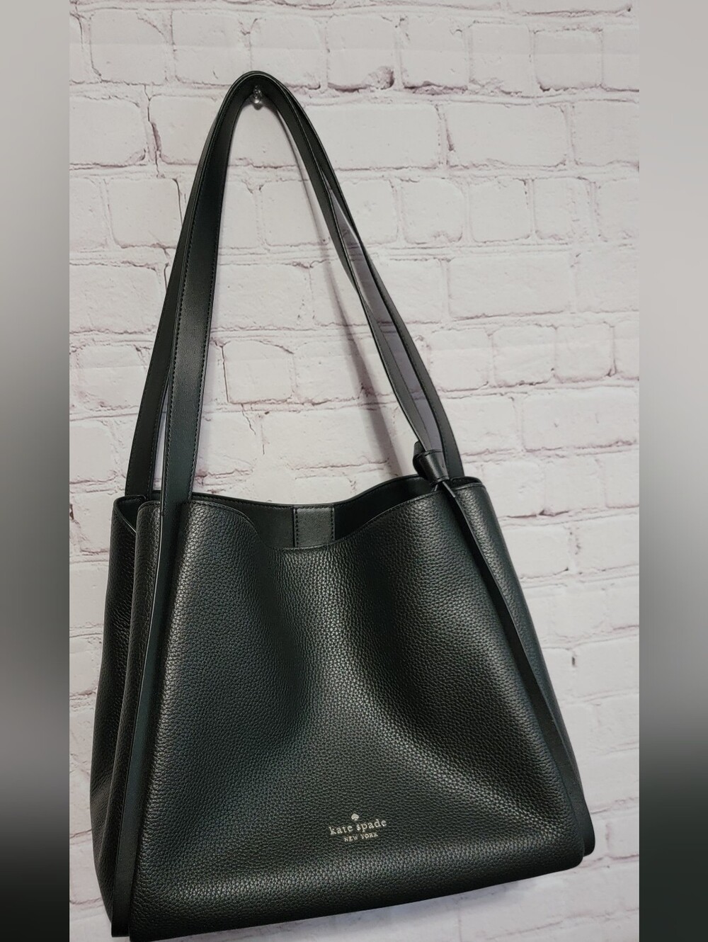Kate Spade Black Pebbled Leather Shoulder Tote